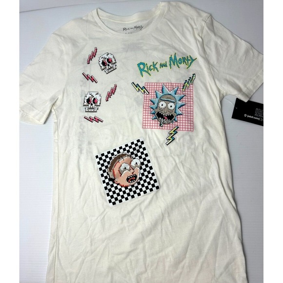 Adult Swim Other - Rick and Morty T Shirt Mens Size Small Pixel Art Graphic Front Back NWT